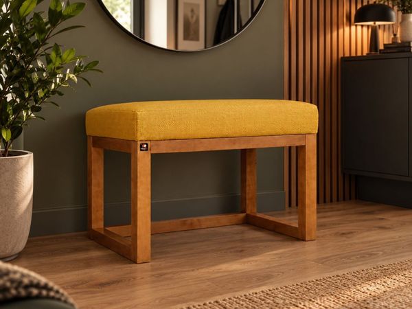 Elegant modern wooden bench 60x40cm - Main image