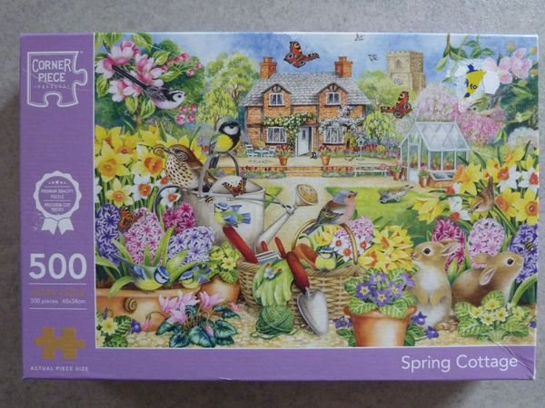 Jigsaws - Spring Cottage and Cottage cat - Main image