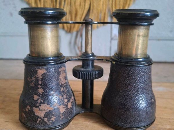 Antique Leather & Brass Opera Glasses - Main image
