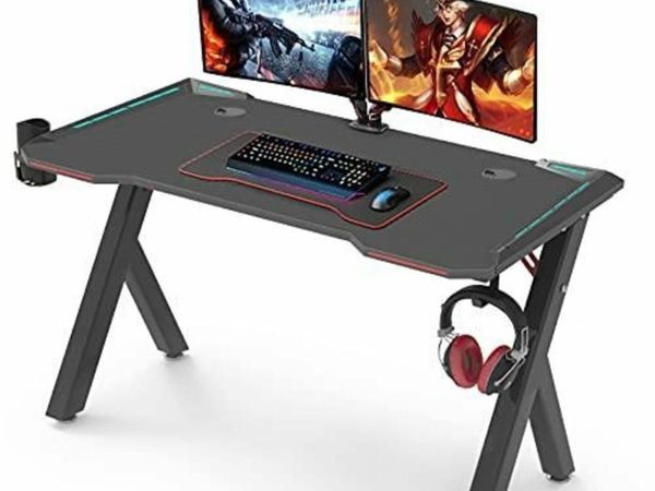 Gaming desk office desk led lights brand new - Main image