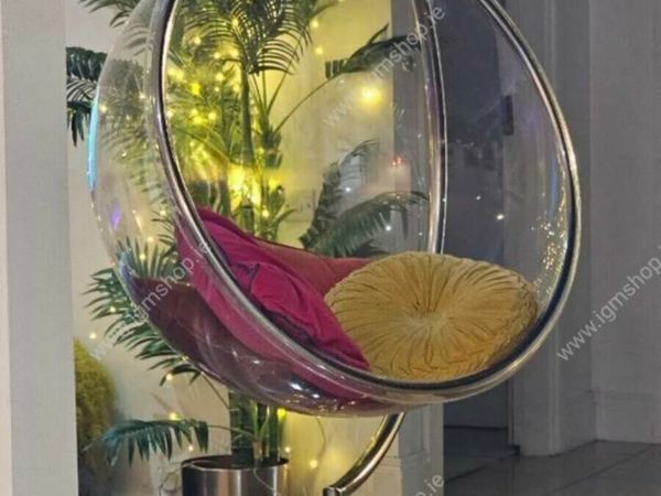 Acrylic round chair new with cushion egg - Main image