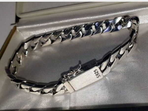 Vintage Sterling Silver Cuban Link Bracelet - Main image