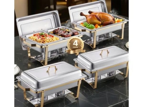 Chafing Dish Buffet Set, 8 Qt 4 Pack, Stainless St - Main image