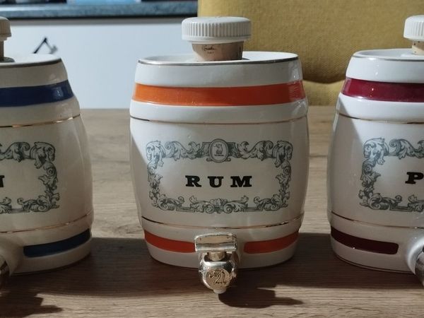 Vintage Wade Barrel Decanter X 3 Pub Collectible - Main image