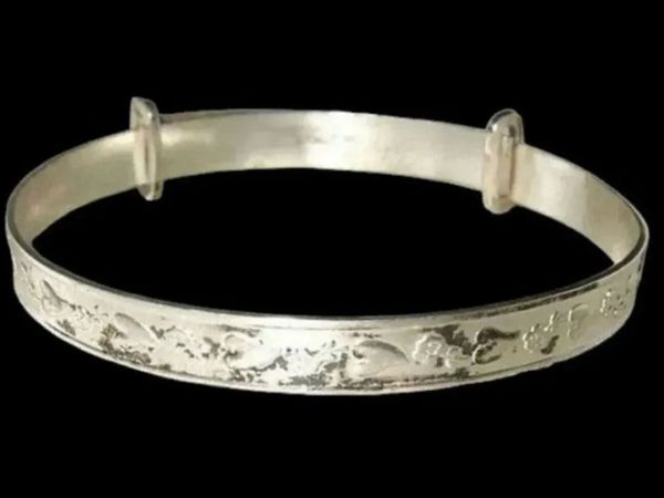 Beautiful Vintage Hallmarked Sterling Baby Bangle - Main image