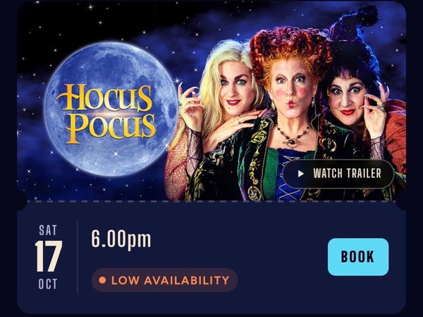Drive in movie: Hocus Pocus (Saturday 17 Oct) - Main image