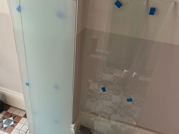 Glass toughen glass, clear and sand blasted - Main image