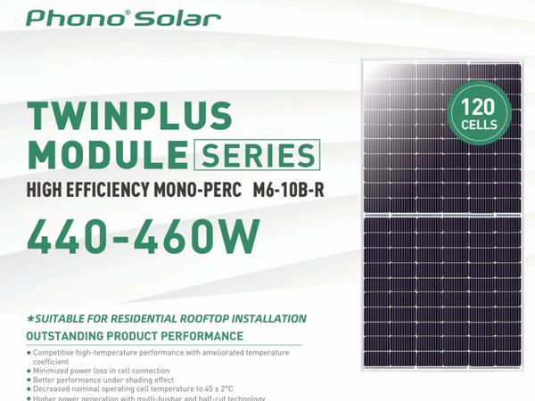 Phono Solar 455W Solar Panels – PS455M6H-20/UH - Main image