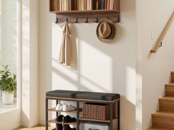 Coat Rack with Shoe Bench, 3-in-1 Shoe Coat Rack C - Main image