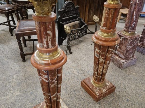 Pair of large vintage marble columns, pedestals - Main image