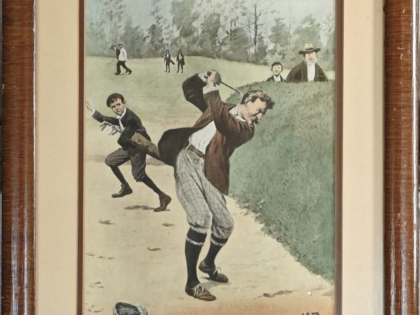 A. B. Frost Framed Golf Art Print, "Temper" - Main image