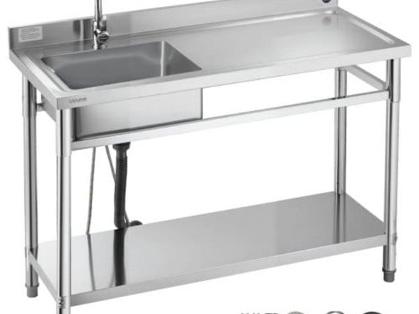 Stainless Steel Utility Sink, Freestanding Single - Main image