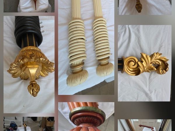 Large reeded curtain poles - Main image
