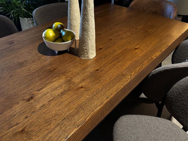200cm Smoked Oak Dining Table Like New - Main image