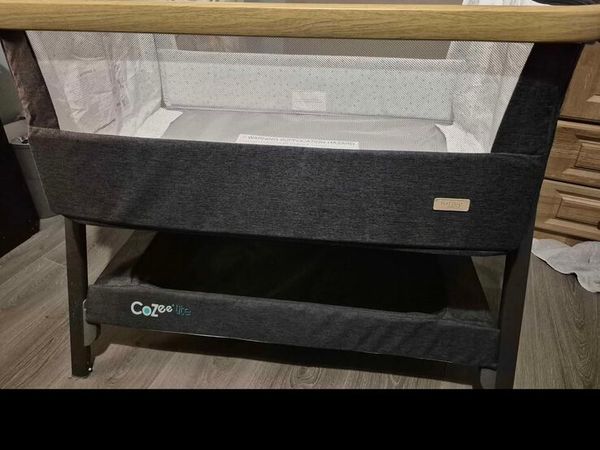 Tutti Bambini Cozee Bedside Crib - Oak & Charcoal - Main image