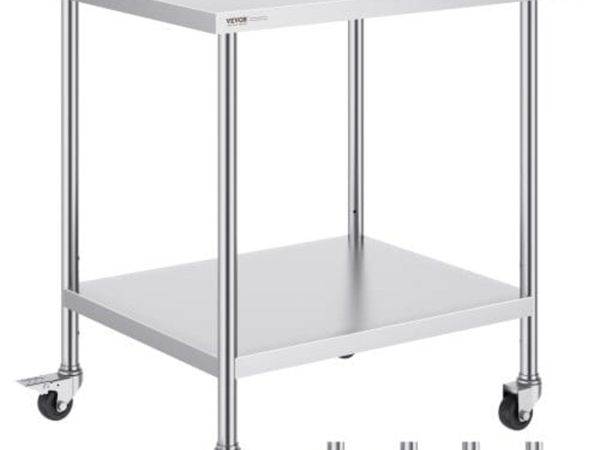 Stainless Steel Work Table 30 x 18 x 38 Inch, with - Main image