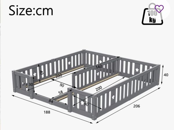 Montessori floor bed for 2 - Main image