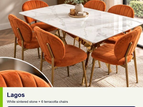 Lagos Sintered Stone Dining Table and 6 Chairs - Main image