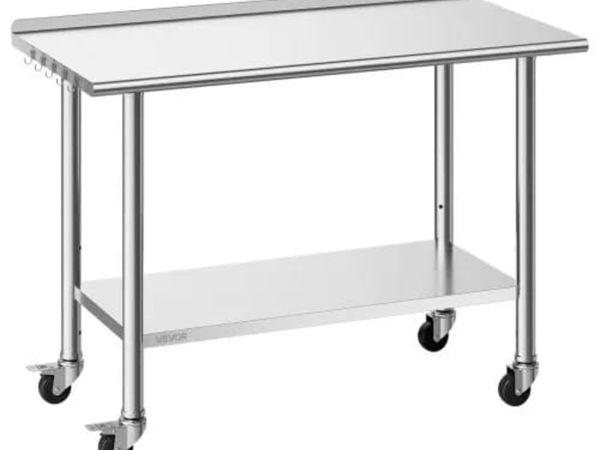 Stainless Steel Work Table, 61x122 cm Food Prep Ta - Main image