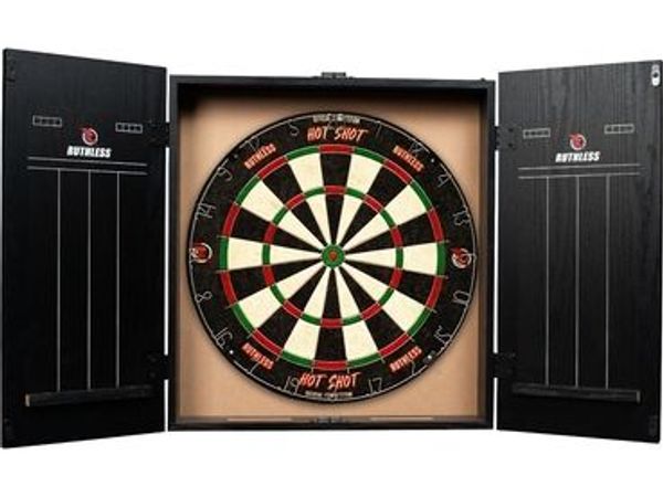 Ruthless HotShot Dartboard and Cabinet Set Brand New and Boxed - Main image