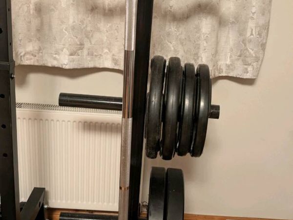 Barbell and weights with the stand - Main image