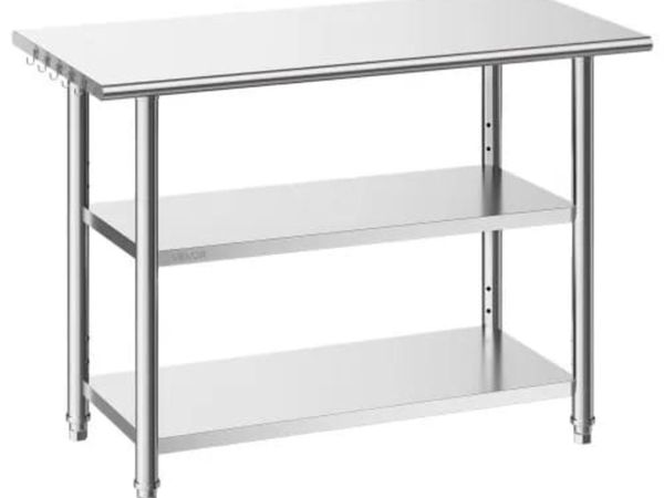 Stainless Steel Work Table, 61x122 cm Food Prep Ta - Main image