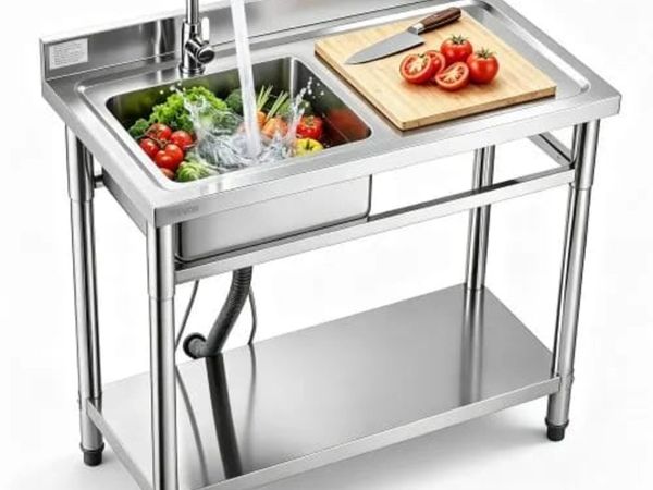 Stainless Steel Utility Sink, Free Standing Single - Main image