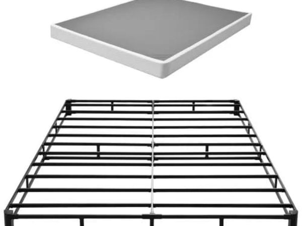 Box Spring, Queen Size Bed Frame with Washable Fab - Main image