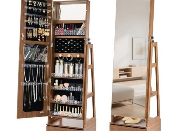 360° Swivel Jewelry Cabinet, 1655 mm Tall, Full-Le - Main image