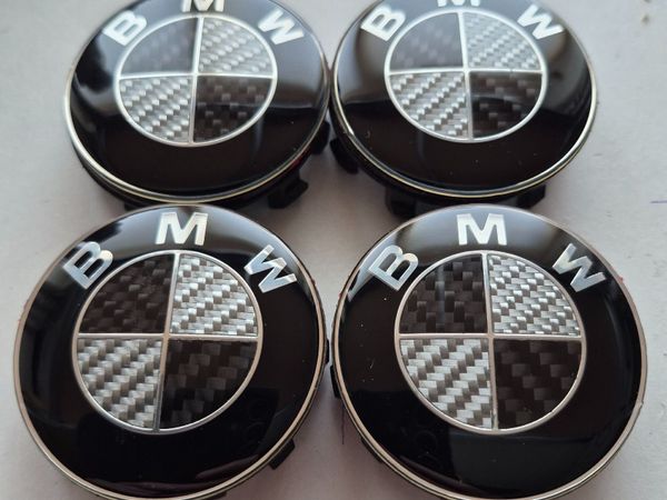 BMW Carbon Fibre 56mm Centre Caps (Black)Free Post - Main image