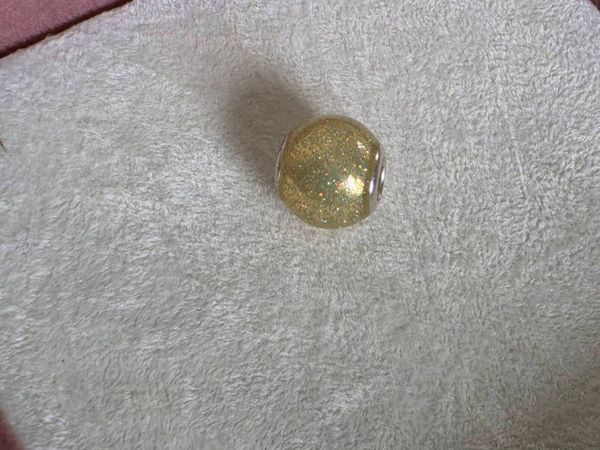 Pandora shimmering gold glitter glass bead charm - Main image