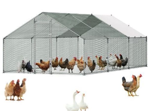 Large Metal Chicken Coop 3 x 5.95 x 2 m - Main image