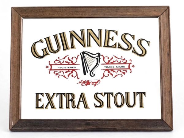 Vintage Guinness advertising mirror - Main image