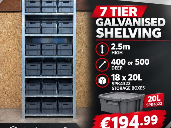7 tier galvanised shelving - Main image