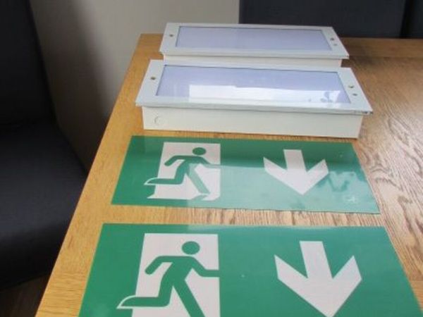 White Recessed Emergency Light Fittings x 2 - Main image