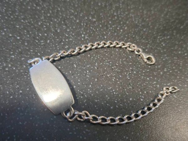 Vintage stamped Silver Identity Bracelet - Main image