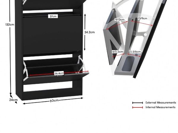 New: Debenhams Designs 3 Drawer Shoe Cabinet - Main image