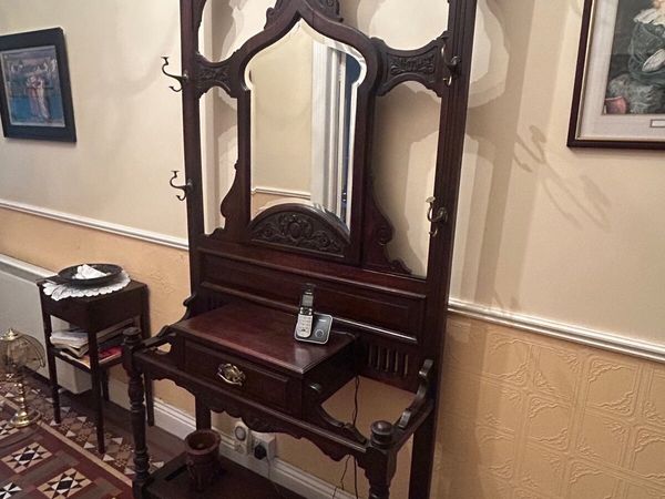 Antique mahogany hall stand. - Main image