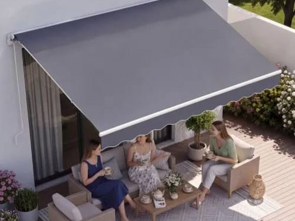 Manual Retractable Awning, 250 x 200 cm Outdoor Pa - Main image