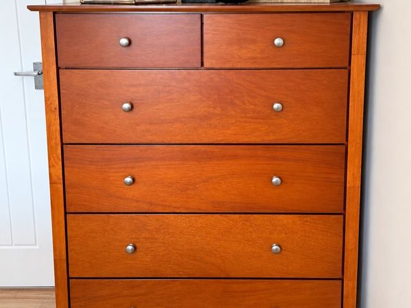Solid Wooden Tallboy / Chest of Drawers - Main image