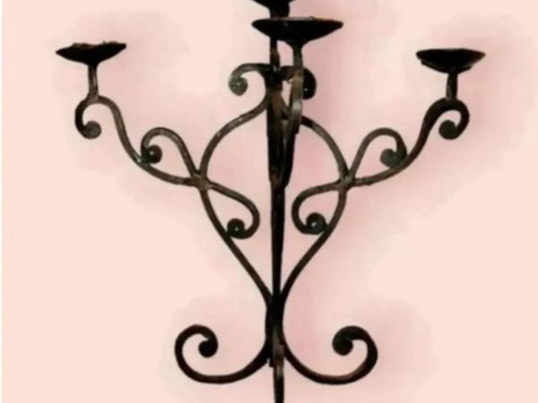 Pair Of Vintage Iron Candleabra - Main image