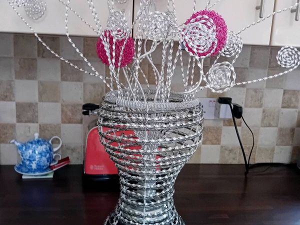 PINK & SILVER TABLE LAMP ELECTRIC - Main image