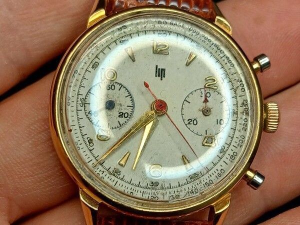 LiP vintage cronograph 50's 18k gold - Main image
