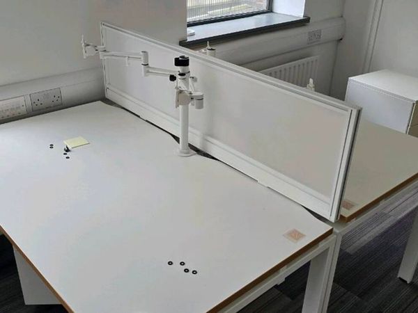 Second hand dual monitor arms in white x 40 - Main image