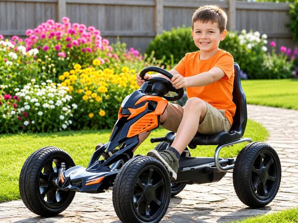 Thunder Eva Rubber Wheel Go Kart Orange - Main image