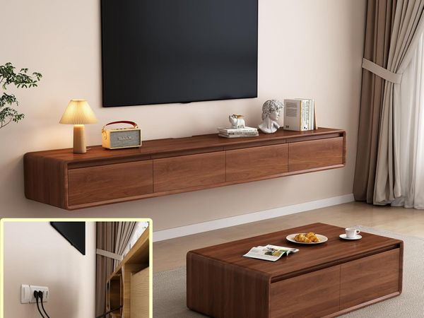Floating TV Stand Large Shelves Wall Mounted - Main image