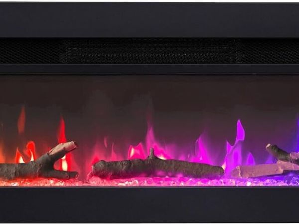 36" Media Wall Electric Fire Mounted Fireplace - Main image