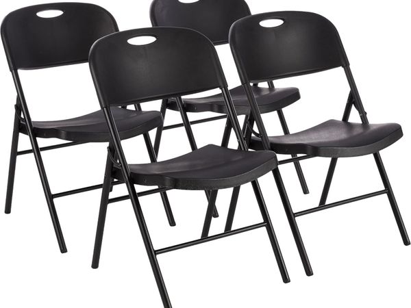 Plastic Metal Foldable Chairs (Set of 4) - Main image