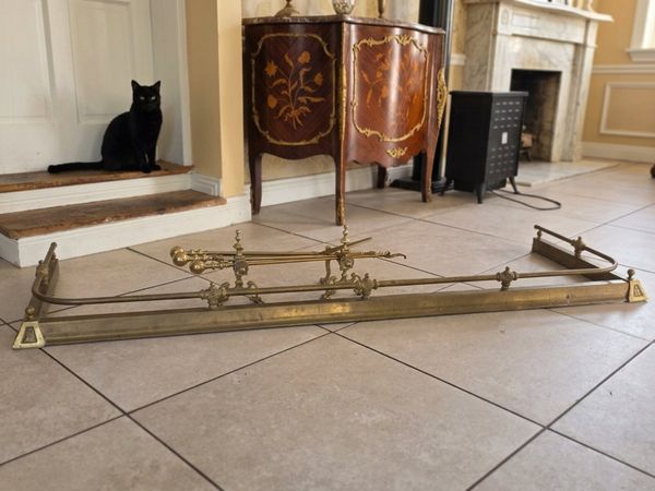 Antique fender andirons and companion set - Main image