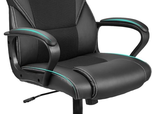 Office Chair PU Leather Ergonomic Computer Desk - Main image